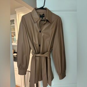 Faux Leather Shacket